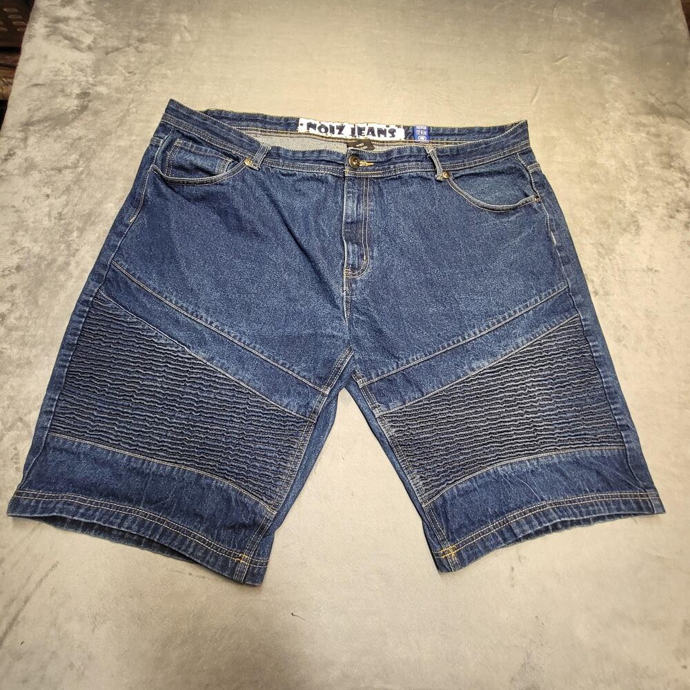 NOIZ JEANS Shorts Mens 50 Blue Denim Biker Relaxed Fit Pockets